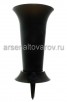 Ваза для цветов под срезку пластиковая 41 см с колышком (М5143) черная (Башкирия)