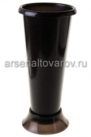 ваза для цветов под срезку пластиковая 5,5 л 20*42,5 см (М6433) черная (Башкирия)