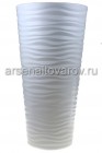 кашпо напольное пластиковое 13/63 л 39*77,5 см со вставкой белое Оазис (М8081) (Башкирия)