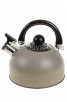 Чайник нержавеющий 2,5 л со свистком (ВЕ-0538) бежевый мрамор (Веббер)