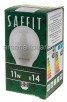 Лампа светодиодная Саффит 11 Вт (аналог 110 Вт) Е14 (маленький цоколь) 6400К холодный белый свет шар (SBG4511) (55140) 5333 