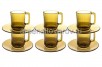 Сервиз чайный стеклянный 12 предметов 220 мл (62069) Базилико дымка (Pasabahce)