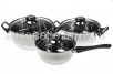 Набор посуды нержавеющий 3 предмета Бакс-сет-6 (2 л + 2,8 л + ковш 1,4 л) (981055) (Меллони)