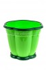 Кашпо пластиковое  3 л 21*16,5 см с поддоном для цветов зеленое Восторг (М1219) (Башкирия) 