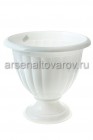 вазон для цветов пластиковый 18 л 42*49 см белый Жасмин низкий (М1393) (Башкирия)