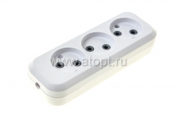колодка розеточная 3 гнезда 6 А без заземления Токер 3R (Россия)
