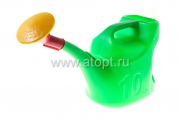 Лейка садовая пластиковая 10 л Урожайная с рассеивателем зеленая (Ижевск)