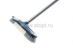 щетка для пола пластмассовая короткий ворс с черенком Фанго (С89СИН) синяя (Мартика)