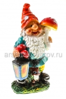 Садовая фигура Гном с грибом 58*32 см гипс (211) (Россия)