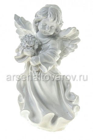 садовая фигура Ангел с букетом 39*24 см гипс (165) (Россия)