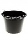 ведро строительное пластиковое 12 л с металлической ручкой черное (МП)