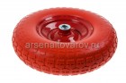 колесо для тачки PU 4.00-6 диаметр оси 16 мм симметричная ступица бескамерное (КНР)