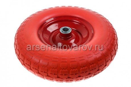 колесо для тачки PU 4.00-6 диаметр оси 20 мм симметричная ступица бескамерное (КНР)