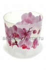 кашпо для орхидеи пластиковое 1,2 л 12,5*12,5 см с поддоном орхидея розовая Деко (М 3105) (Идея)