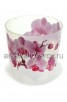 Кашпо для орхидеи пластиковое 1,2 л 12,5*12,5 см с поддоном орхидея розовая Деко (М 3105) (Идея)