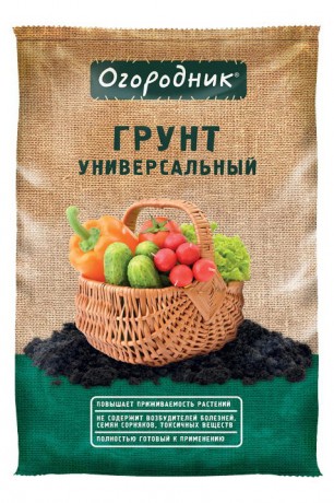 грунт для овощных, цветочных культур и рассады Универсальный 40 л (Огородник) на поддоне 39 шт