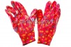Перчатки рабочие нейлоновые с латексным покрытием 1 сорт (5В) Цветы 3 цвета (КНР) 