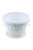 Кашпо пластиковое  1,7 л 17*13,5 см с поддоном для цветов мрамор Розетта (С126МРА) (Мартика) 