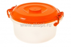 контейнер для продуктов пластмассовый 5 л (303*277*140 мм) с ручками (М097) прозрачный (Башкирия)