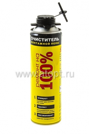 очиститель пены монтажной 500 мл Ремонт на 100 % (Россия)