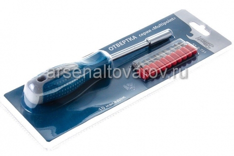 отвертка-держатель бит + набор бит 10 предметов Хобби (33-0-731)