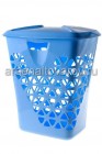 корзина для белья пластиковая 60 л Венеция (М 2606) голубая (Идея)