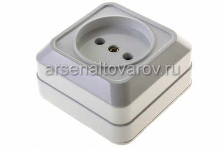 розетка одноместная открытая проводка Интро Квадро 16 А без заземления белая (2-201-01) (053774) 1501 (КНР)