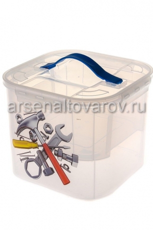 контейнер для хранения пластиковый  7 л 230*180*230 мм с вкладышем Деко (М 2824) инструменты (Идея)