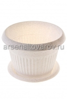 Кашпо для цветов пластиковое 4,6 л 24*19,5 см с поддоном мрамор Ливия (М 3020) (Идея)