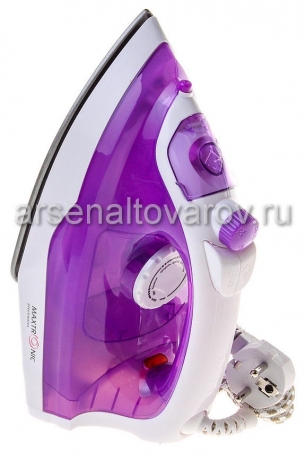 утюг керамическое покрытие (1200 Вт) белый с сиреневым Макстроник MAX-188 (КНР)