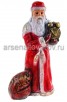 Дед Мороз с часами 23*14*44 см стеклопластик садовая фигура (F08434) (Россия)