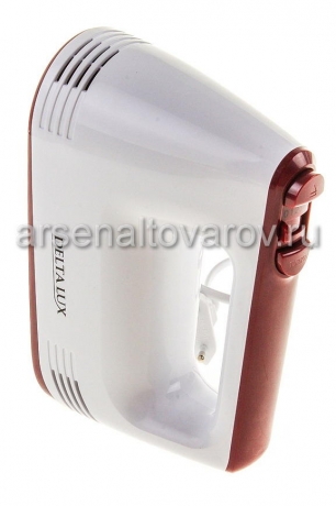 миксер (400 Вт) 5 скоростей 4 насадки белый с бордовым Дельта Люкс DE-7700 (КНР)