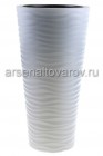 кашпо напольное пластиковое 5/25 29*57,5 см со вставкой белое Оазис (М8075) (Башкирия)