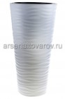 кашпо напольное пластиковое 10/43 л 35*68,5 см со вставкой белое Оазис (М8078) (Башкирия)