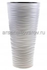 кашпо напольное пластиковое 10/43 л 35*68,5 см со вставкой песочное Оазис (М8080) (Башкирия)