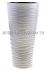 Кашпо напольное пластиковое 10/43 л 35*68,5 см со вставкой песочное Оазис (М8080) (Башкирия)