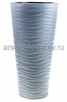 Кашпо напольное пластиковое 10/43 л 35*68,5 см со вставкой серое Оазис (М8079) (Башкирия)