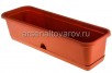 Ящик балконный пластиковый с поддоном  60 см (М 3221) коричневый (Идея)