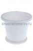 Кашпо пластиковое  3 л 21,5*17,5 см с поддоном для цветов белое Эконом (М7255) (Башкирия)