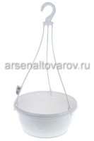 Кашпо подвесное пластиковое 6 л 28,5*14 см белое Венеция (5PL0355) (5Пласт)