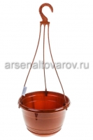 Кашпо подвесное пластиковое 4,2 л 25*15,3 см коричневое Глория (5PL0116) (5Пласт)