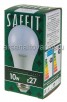 Лампа светодиодная Саффит 10 Вт (аналог 100 Вт) Е27 (большой цоколь) 4000К холодный белый свет груша (SBА6010) 0093
