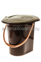 Ведро-туалет пластиковое 17 л (М1319) коричневое (Башкирия)