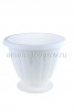 Вазон для цветов пластиковый 10 л 33*27,5 см белый Пальмира низкий (М1398) (Башкирия)