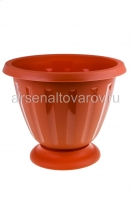 Вазон для цветов пластиковый 10 л 33*27,5 см коричневый Пальмира низкий (М1563) (Башкирия)