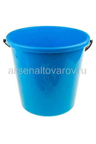 ведро пластиковое 10 л для пищевых Ромашка (02013) голубое (Ар-Пласт)
