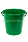ведро пластиковое 12 л для пищевых Ромашка (02014) зеленое (Ар-Пласт)