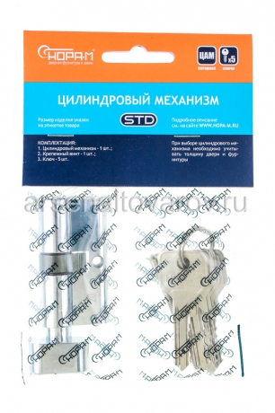 личинка замка двери механическая 60 мм ECO-STD Z ЛВ-60 (30*30) латунь/золото (Нора-М)