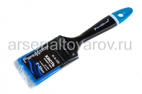 кисть плоская 50 мм искусственная щетина пластиковая ручка Ремоколор Олимп Аква (01-8-220)