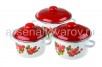 Набор посуды эмалированный 3 предмета (2 л + 3 л + 4 л) Калина красная (N15BY84/N15B84) (Сибирские товары)